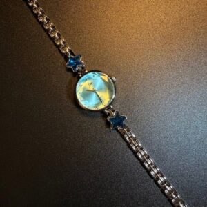 Starlight Timepiece - Blue Star Pattern Forest-themed Watch