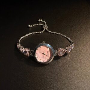 NewVintage Vintage Blush Gleam Pink Heart Bracelet Watch for Women - Stylish