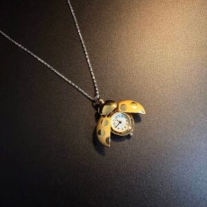 Ladybug Timekeeper Pocket Watch Necklace Accessory