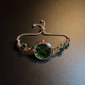 Green Flower Green Bracelet Watch - Niche Retro Wristwatch