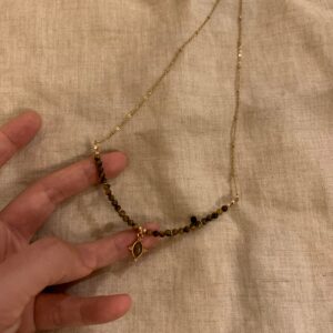 Vintage natural stone beaded necklace light luxury niche design