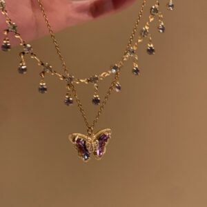 New style butterfly necklace collection original design daily wear ｜Belle accessories