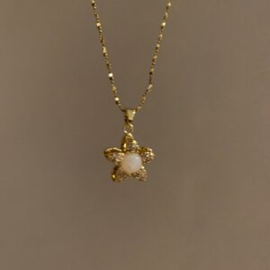 Rotatable pendant five-pointed star copper alloy cute necklace