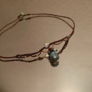 Niche design labradorite handmade rope necklace also can be bracelet